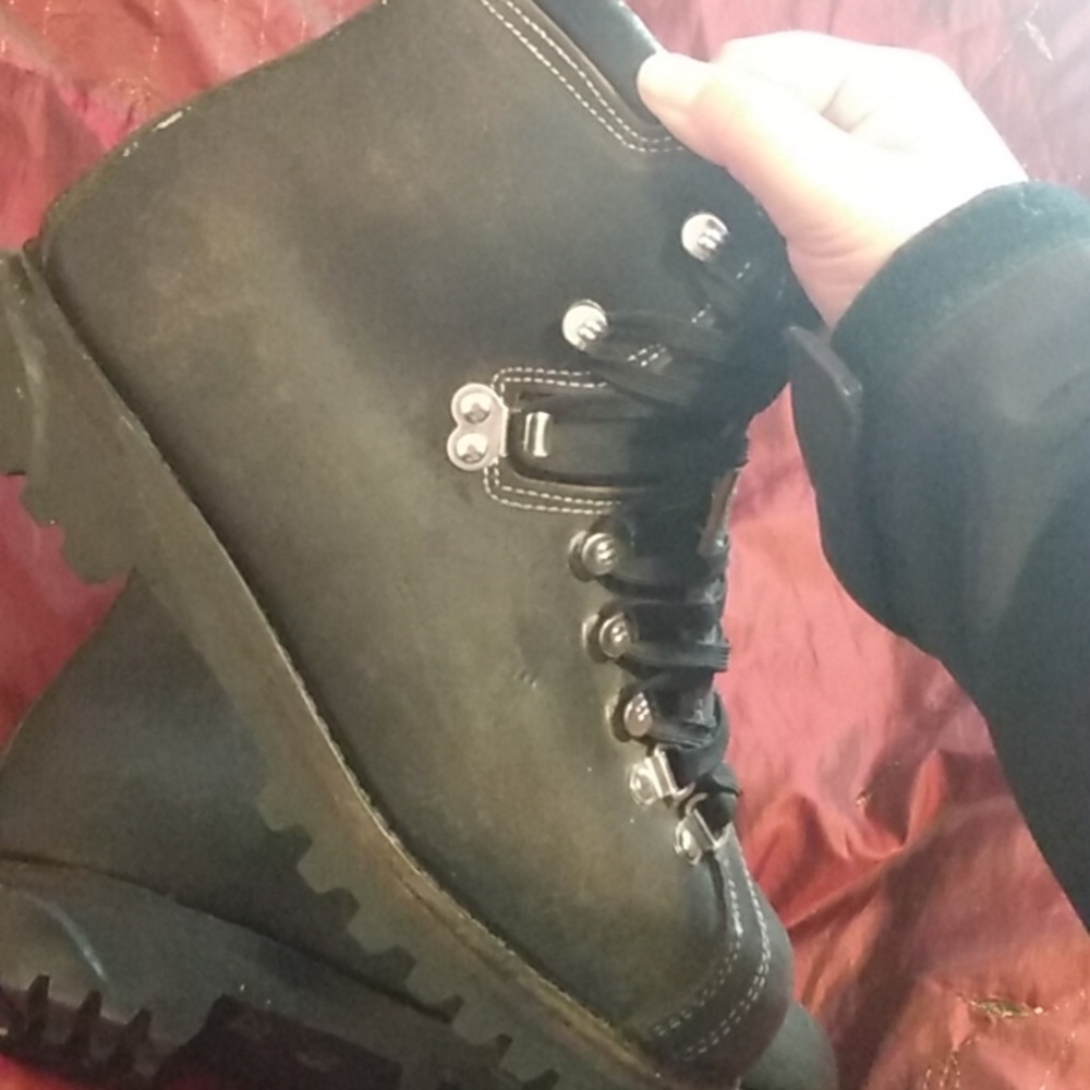 Rare Vintage Bally Black Leather Lace Up Combat Boots Size 6 - Picture 15 of 16